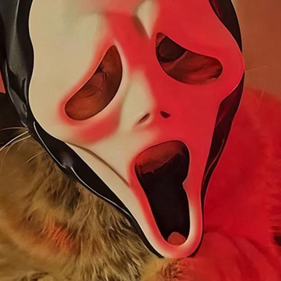 Gruselige Katzenmaske Haustiere Schreiender Geist Cosplay-Maske Gruselige Geisterkatze