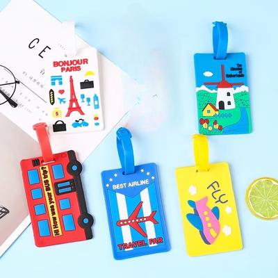 Kreativní PVC visačky na zavazadla Kreslené Roztomilé visačky na zavazadla Silikonové visačky na kufry Jmenovky s ID Cestovní visačky Přívěsky na tašky Cestovní doplňky