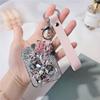 Crystal Fashionable Diamond Portable Makeup Mirror Keychain Pendant Creative