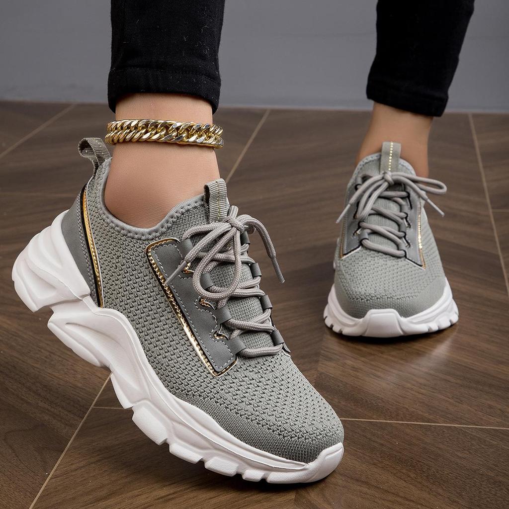 Mesh Orange Casual Shoes Breathable Thick Sole Shoes Women 2026 Woman Comfortable Autumn Lace-up Fashion Slip On Sports Shoes