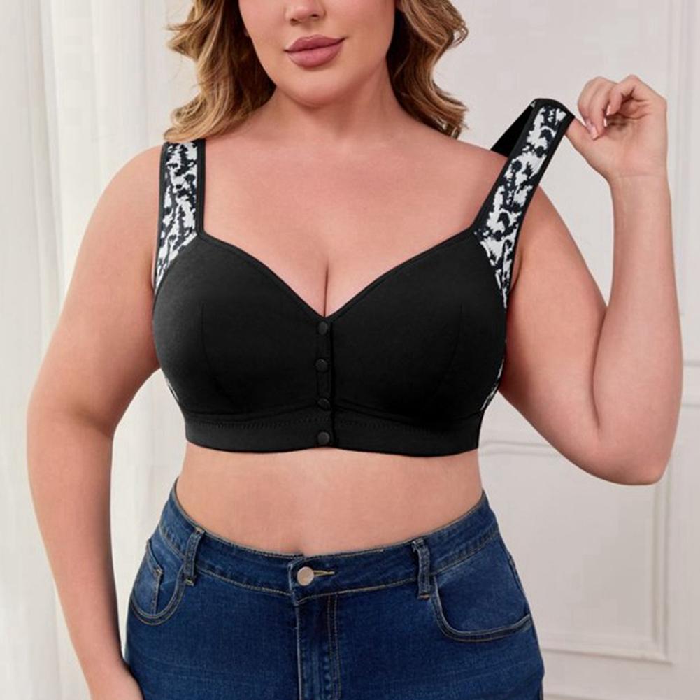 Women's Large Size Front Buckle Bra Vest Style Comfortable Bra