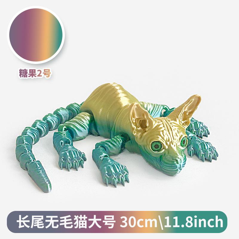 3D Printed Sphynx Cat Figurine Cute Hairless Cat Sculpture Modern Home Decoration Ornaments Creative Gifts For Cat Lovers Toy