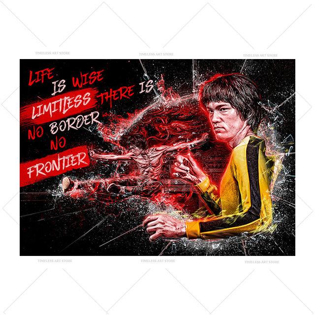 

Вдохновляющие цитаты о боевых искусствах Брюса Ли, постер, украшение для гостиной, холст, картина, искусство, домашний декор для спортзала, картина без рамки 21*30cm No Frame