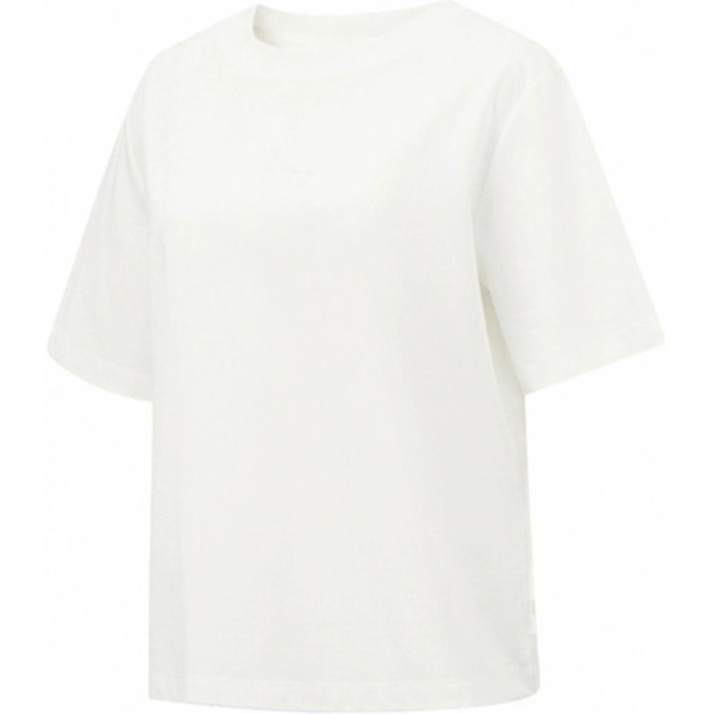 Li Ning Fitness Series Skin-Friendly Comfortable Breathable Round Neck Short Sleeve T-Shirt Women Tops Off-White ATST618-1