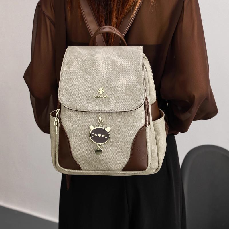 Temperament Versatile Women's Backpack New Premium Sense Simple Anti-splashing School Bag Going Out Commuter Backpack Women