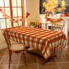 One Orange Checkered Tablecloth - A Must-have for Home Decoration, an Autumn Decorative Tablecloth, Made of Polyester Materiakdj