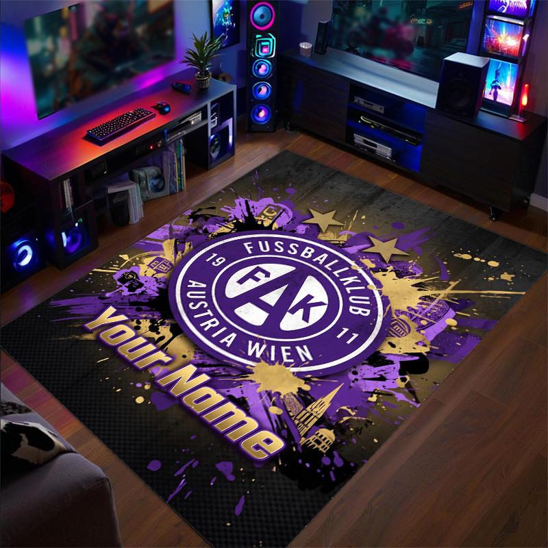 Crystal Velvet Rug Austria Wien FC Print Custom Name Text Floor Mat Home Decor
