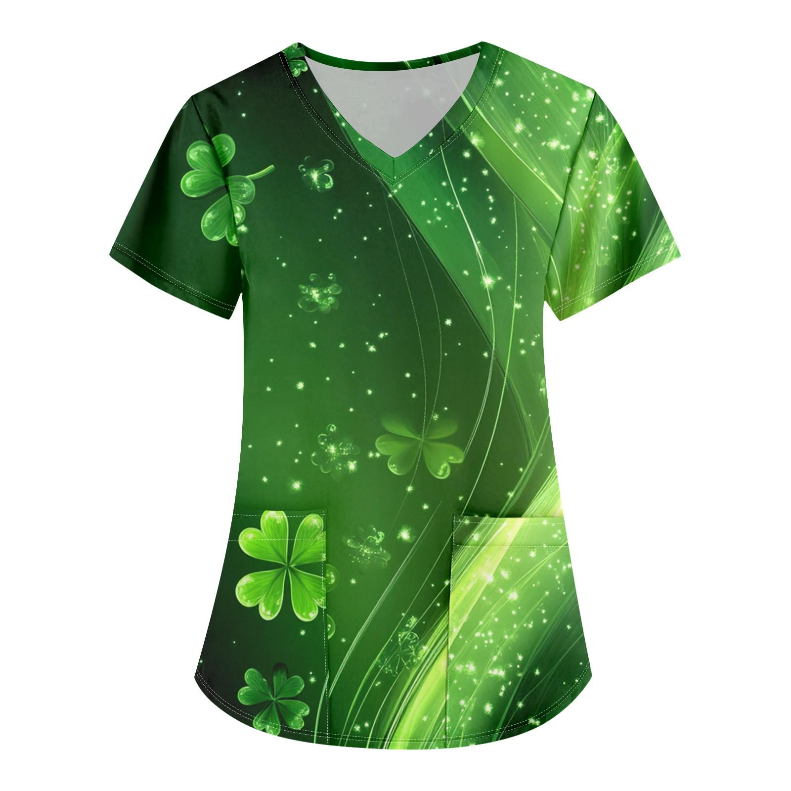 

Женская униформа с принтом, рабочая форма с карманом и v-образным вырезом, защитная рабочая форма L