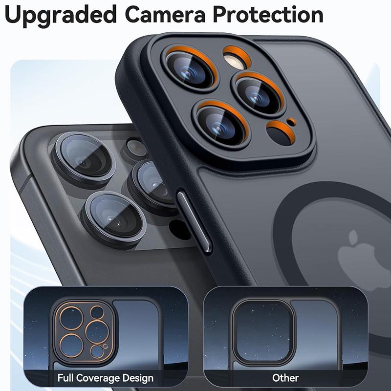 Original Frosted Funda Phone Case For iPhone 17 16 15 14 13 12 11 Pro Max Plus Air For Magsafe Lens Protector Matte Cover