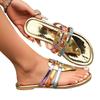Women's Color Block Flat Slide Sandals, Square Toe Patent Leather Comfort One-Strap Slippers for Women
