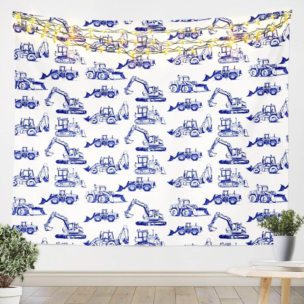 Snowman Xmas Tree TapestryMerry Christmas Wall Hanging ArtSliver Blue Glitter Snowflake Wall Blanket for Kids Boys Girls Teens