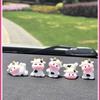 2PC Cute Cow Car Interior Decoration Ornament, Car Center Console Screen Ornament, Car Decoration