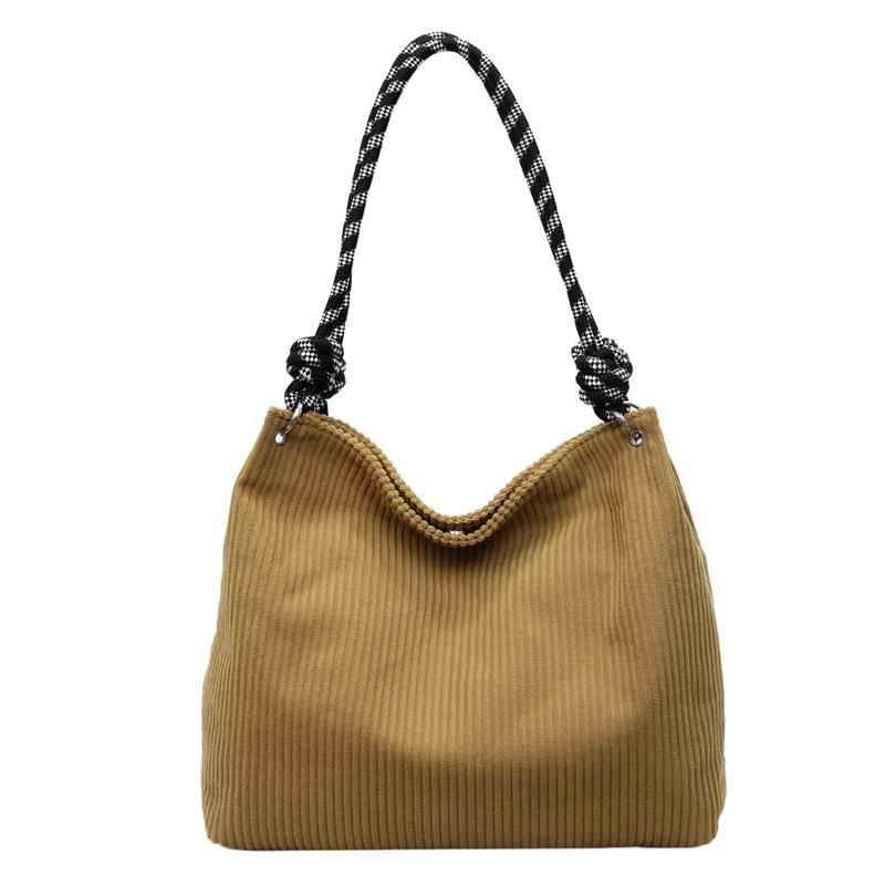 

Japanese fashion retro large-capacity handbag 2025 new student commuter canvas tote bag simple shoulder bag жёлтый