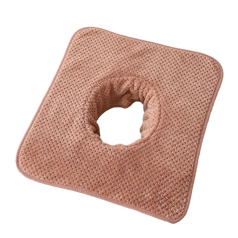 1 buc 35*35CM Masaj Moale Confortabil Frumusețe SPA Calitate Excelentă Fleece Coral Îngroșat Prosop de Față cu Orificiu pentru Respirație