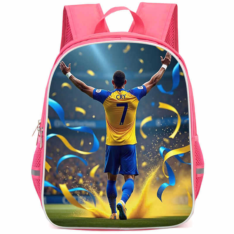 Cr7 Rucksack Hochauflösender Druck Große Kapazität Multifunktion Reißverschluss Oxford Rückenschutz Leichter Rucksack