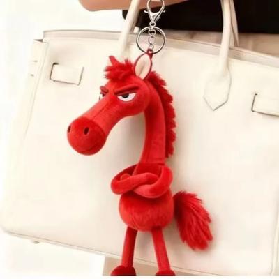 Plush Arrogance Pony Keychain for Women Bag Pendant Decor Cute Plush Horse Car Keychain Party Gift Key Ring Keychain Accessories