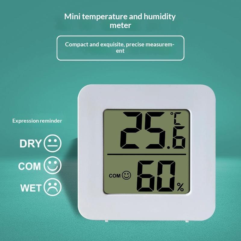 Mini LCD Digital Thermometer Hygrometer Easy Read LCD Display Indoor Humidity Temperature Monitor for Study Room Dorm
