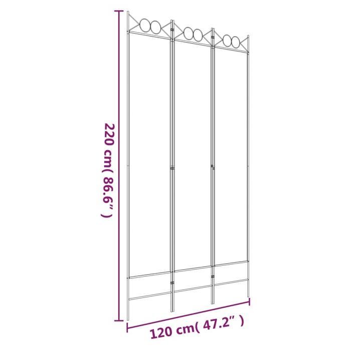 VidaXL Cloison de Séparation 3 Panneaux Séparateur de Pièce Pliable Diviseur Écran d'Intimité Paravent Décoration Salon 350162