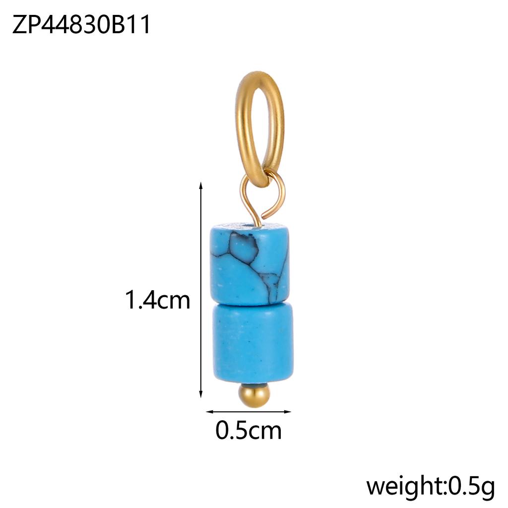 Trend Colorful Handmade Natural Stone DIY Necklace Charm Pendant 18K Gold Plated Stainless Steel Accessories Fashion Jewelry