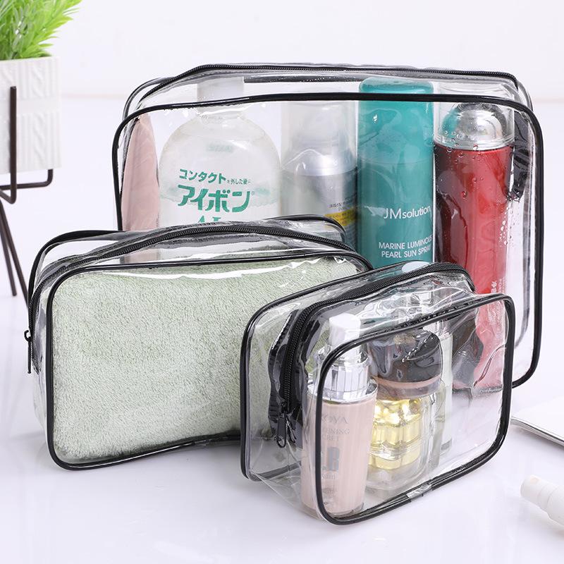 Clear Waterproof Travel Toiletry Bag - Portable, Durable PVC Cosmetic Organizer