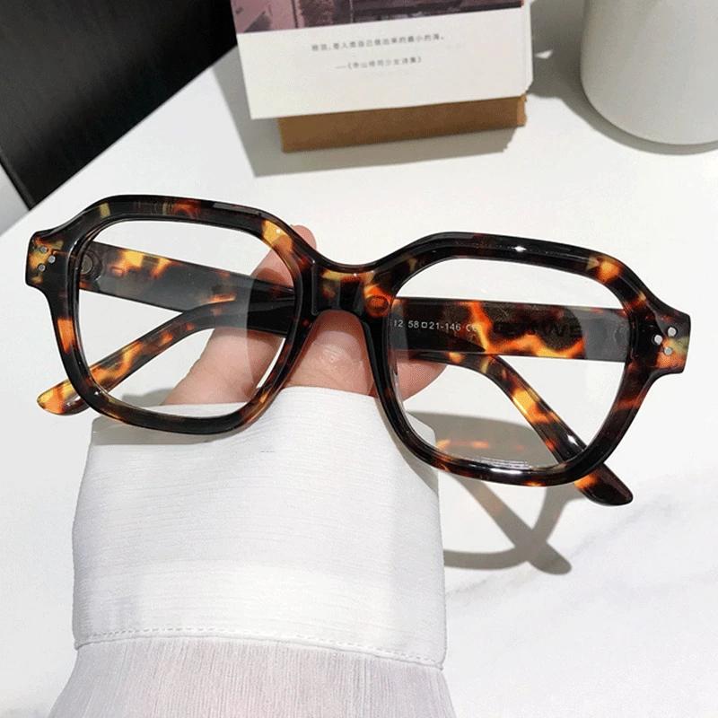 1/2pcs Retro Oversized Anti Blue Light Computer Glasses Frame Women Men Trendy Fashionable Eyeglasses Classic Spectacles Ouclos
