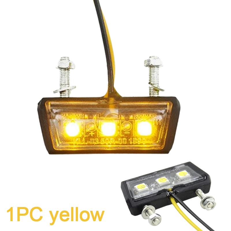 

Waterproof 12V Universal Motorcycle License Plate LED Light Motorcycle License Light Rear Tail Lamp Indicators Motorbike Parts жовтий