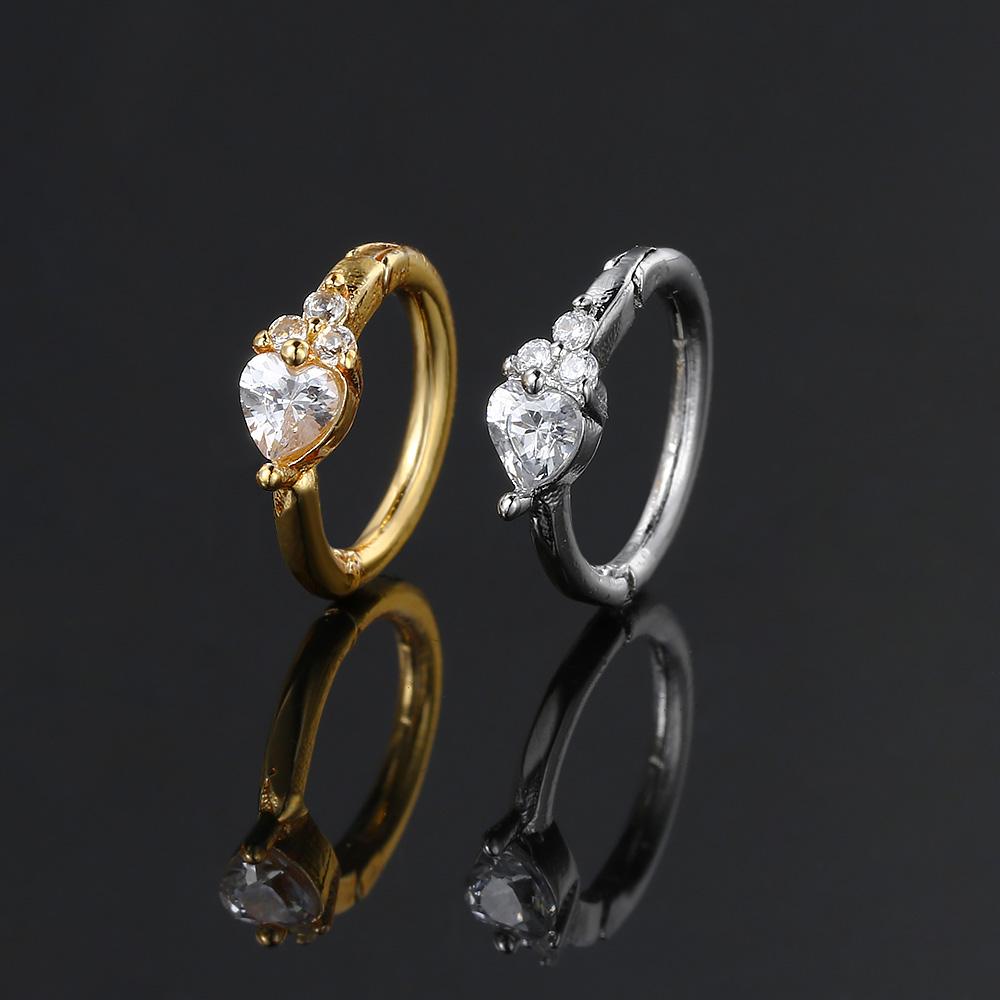 1PC Stainless Steel Women Tragus Cartilage Helix Hoop Earrings Zircon Heart Conch Rook Daith Lobe Piercing Jewelry CC151