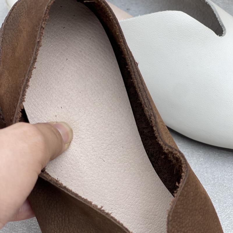 Johnature Handmade Genuine Leather Soft Soled Loafers Casual Soft Cowhide Flat Women's Slip-on Shoes