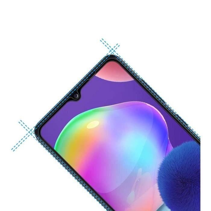 Protective Film - PHONILLICO - Samsung Galaxy A31 - Pack of 2 - Tempered Glass - Black Edge