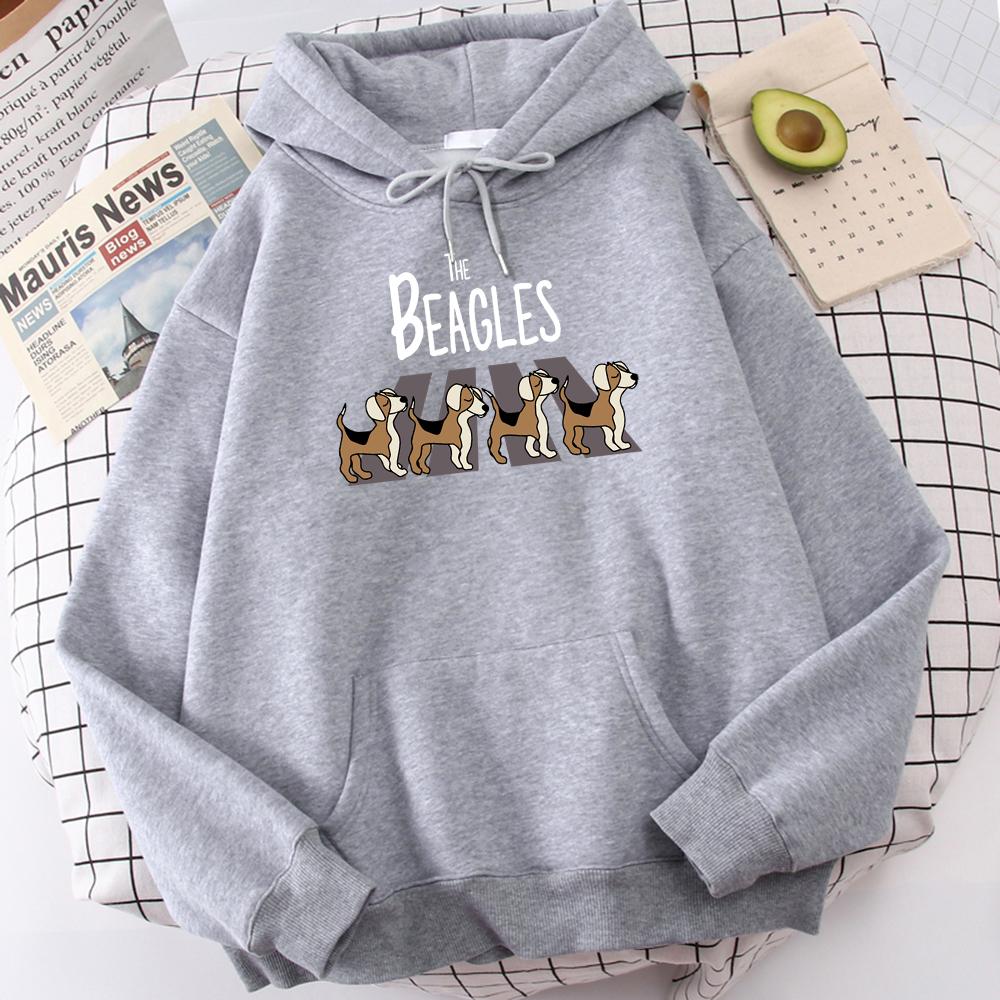 

Мужская толстовка с капюшоном Beagles Simplicity Printing Харадзюку Флисовая толстовка Модная с круглым вырезом с капюшоном Повседневная Оверсайз Уличная одежда S