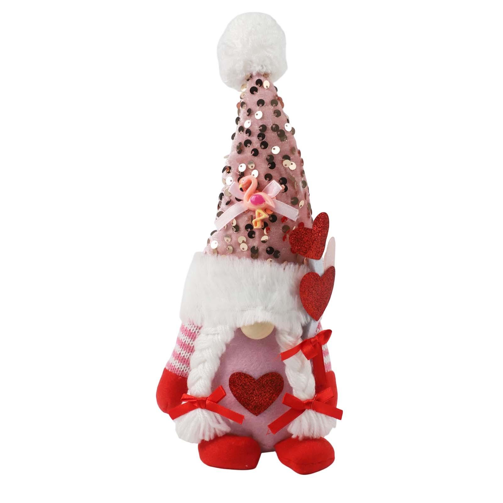 Gnome Decorations Handmade Plush Doll Valentines Day Gnome Womens Love