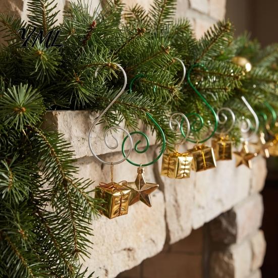 Spiral Hanging Hooks 20 Pcs Christmas S-Shaped Ornament Hooks, Metal Wire Hanger for Xmas Tree Ornaments, Crafts, Balls, Baubles, Decorations Display