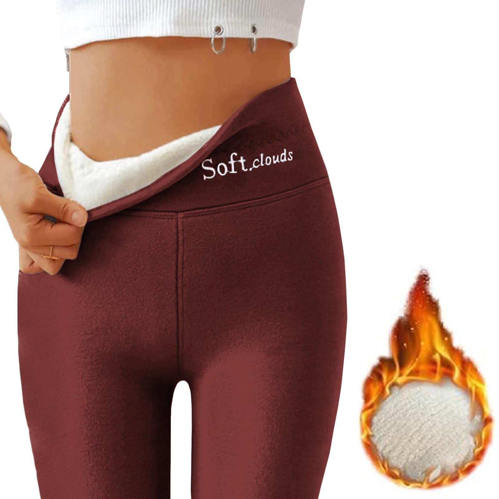 

Женские плюшевые толстые наружные брюки с высокой талией для тепла и хлопкового нижнего белья в качестве основы XL винный