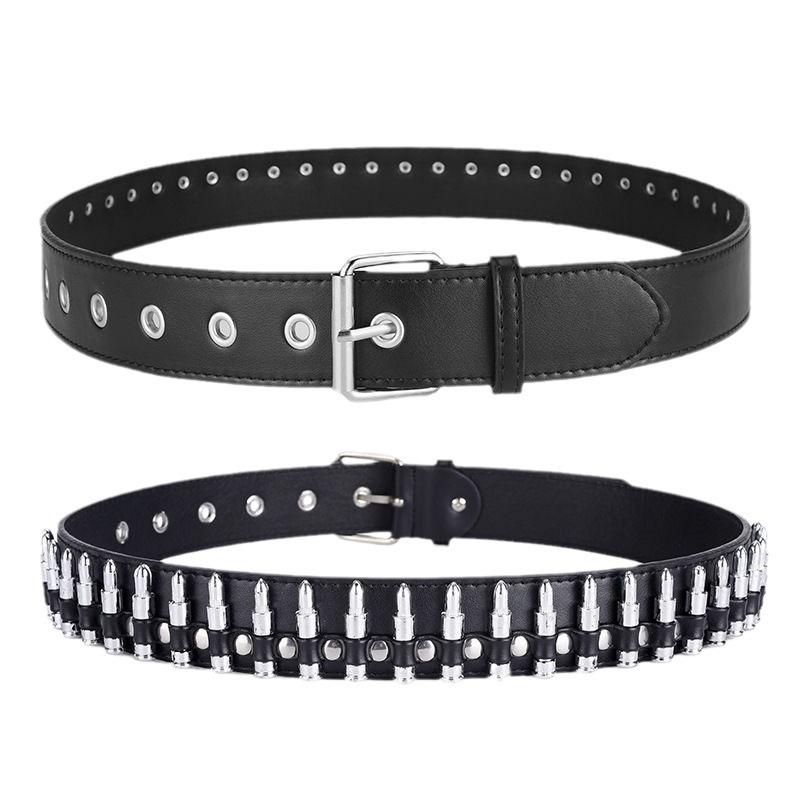 Ceinture de mode américaine punk incrustée de balles pour femmes