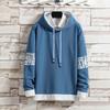 2Pcs/Set Men Letter Color Block Casual Sportwear Hooded Drawstring Long Sleeve Pullover Sweatshirt Elastic Waist Pockets Jogger Pants Set