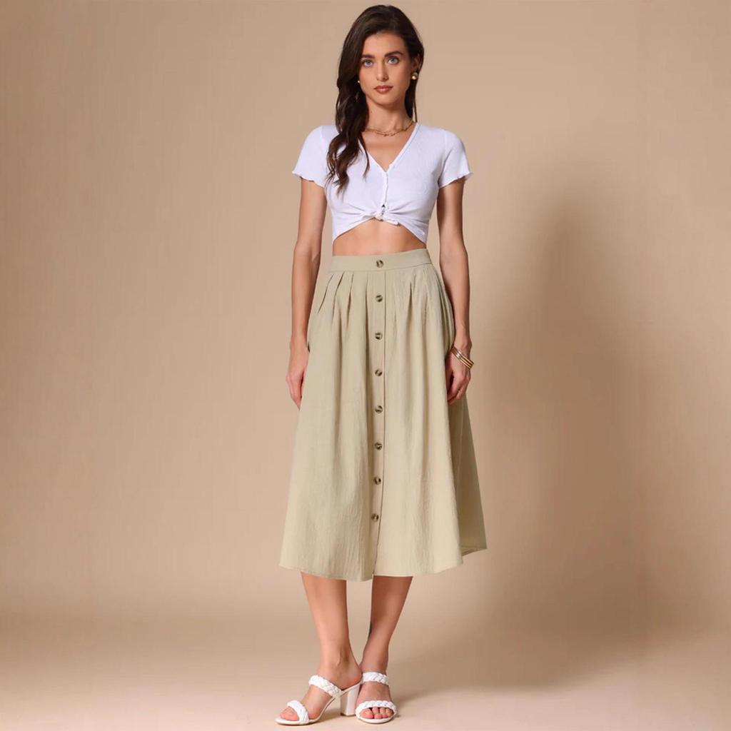 High-Waisted Versatile Summer Long Skirt – Casual and Elegant