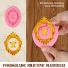 15 Stück Barockrahmen Silikonformen 5-Stil Vintage Bilderrahmen Fondantform Leicht zu entformen Mini-Fotorahmenform für Tortenaufsatz