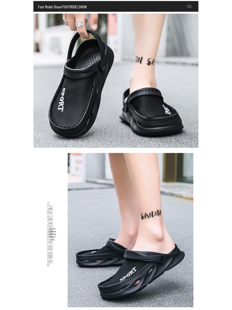 Síťované pánské nadměrné pantofle - 2025 Letní protiskluzové, prodyšné plážové sandály