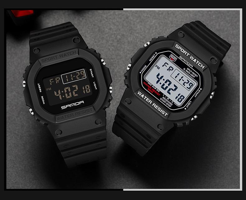 Sanda Waterproof Multi-functional Sports Watch - Fashionable Unisex, Simple Display, for Outdoor Activities