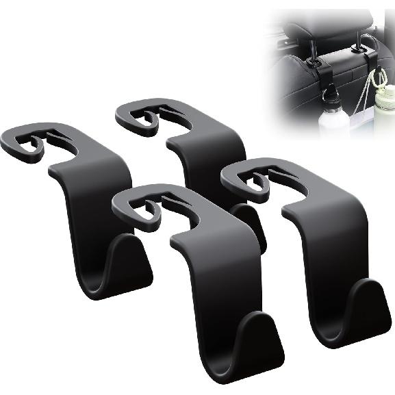 Car Seat Headrest Hook 4 Pack,Purse Holder Hook For Car Organizers And Storage,Car Organization Accessories For Women Road Trip Essentials,Long