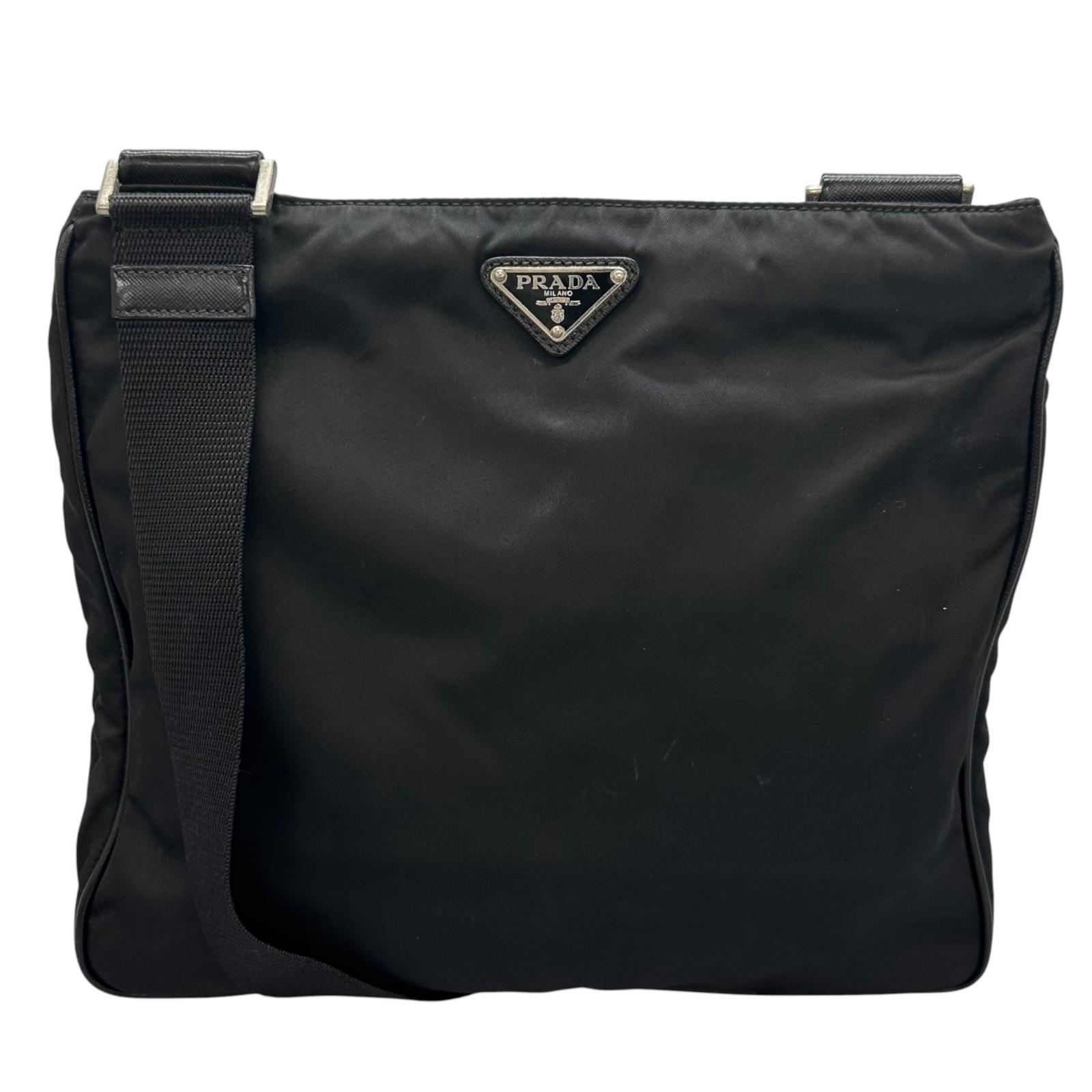 

PRADA Triangular logo Shoulder Bag black unisex used