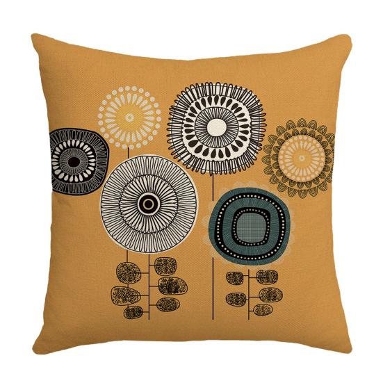 Hand Drawn Abstract Pillowcase, Single-Sided Print Cushion Cover, with Solid Back Decorative Throw Pillow, for Sofa Bed Chair Home Decor