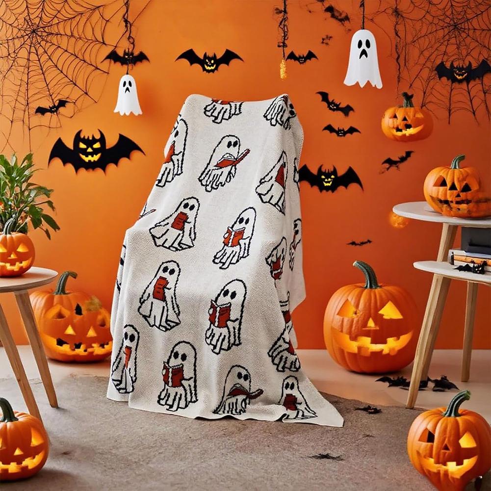 Halloween Blanket Ghost Reader Blanket Scene Decor Festivals Decor Room Home Offices Theme Party Halloween Sofa Decor
