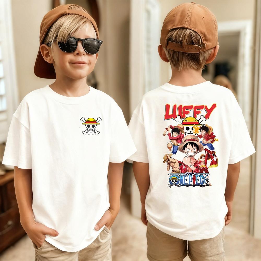 One Piece Japanese Anime Printed Men's T-Shirt Roronoa Zoro Boy Children's Harajuku Short Sleeve Kids Luffy T-shirt Clothing