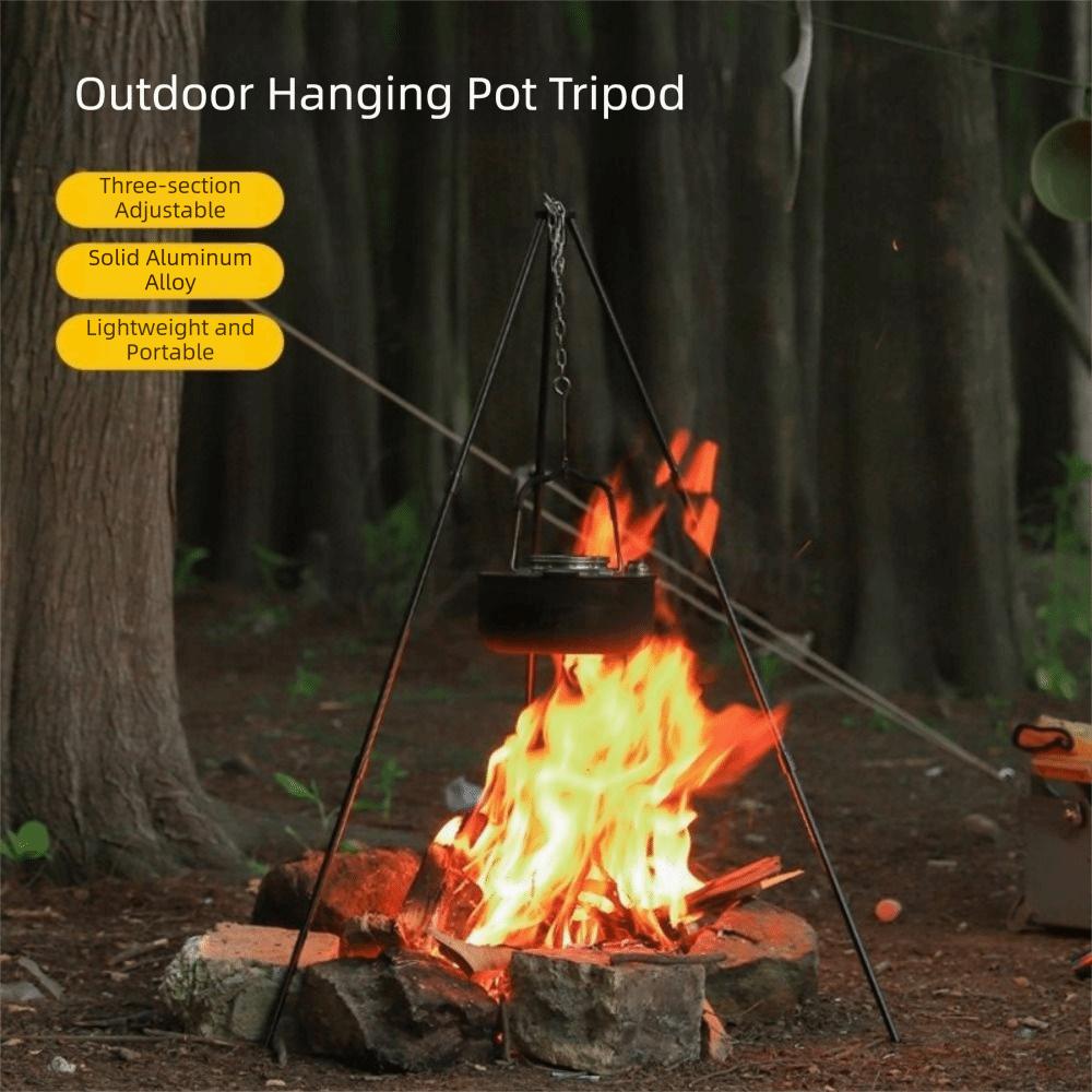 Portable Camping Tripod Detachable Cooking Pot Tripod Camping Tools Campfire Bracket  Hiking