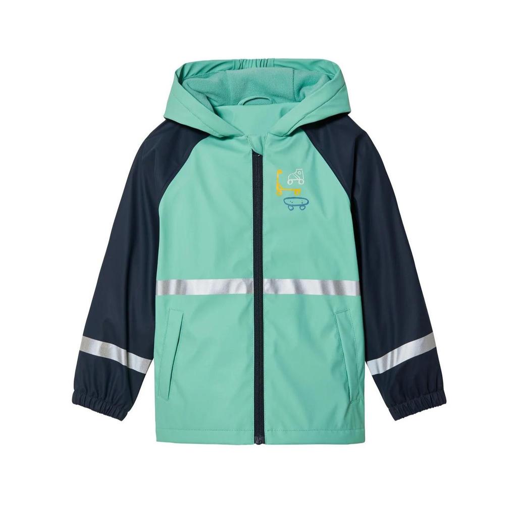 Capa de Chuva Impermeável de PU com Forro de Lã para Crianças, Idades 2-8, Meninos e Meninas, Design Dividido para Primavera e Outono
