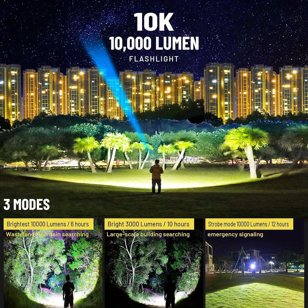 High Power Torch With COB Zoomable Super Powerful Led Flashlight Rechargeable Tactical Flashlight 18650 Usb Camping Lamp