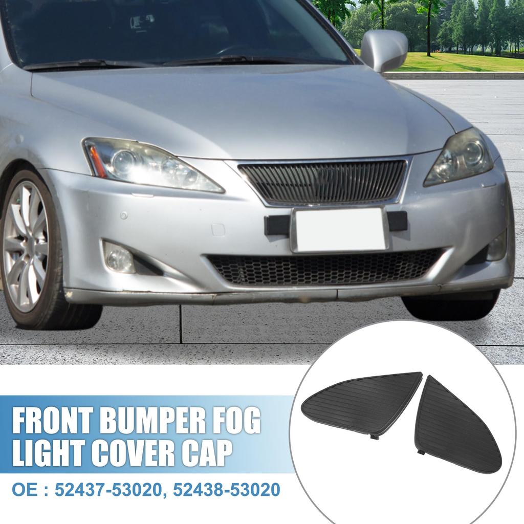 ABSOPRO Front Bumper Fog Light Frame Grille Lamp Frame Part Number Compatible with Lexus Black Cover, Cover, Trim, 52437-53020, IS250/IS350