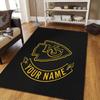 Custom Name Kansas City Chiefs Flannel Pattern Square Carpet,Area Rug,Carpet Rug for Living Room Bedroom Sofa Playroom Decor,Non-slip Floor Mat