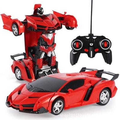 Op afstand bestuurbare auto die in een robot kan veranderen - 2-in-1 RC-auto - Rood - Kind - Gemengd